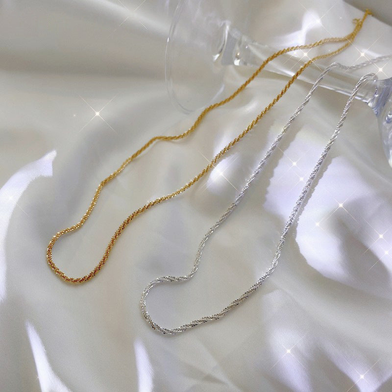 Luxury Starry Sparkling Titanium Steel Female Necklaces