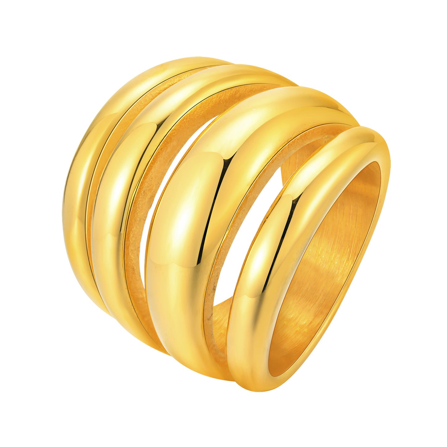 Women's Elegant Stainless Steel Gold French Vintage Style Rings