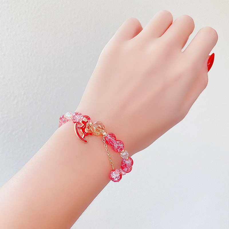 Hand Beading Glass Cute Princess Cartoon Bracelets