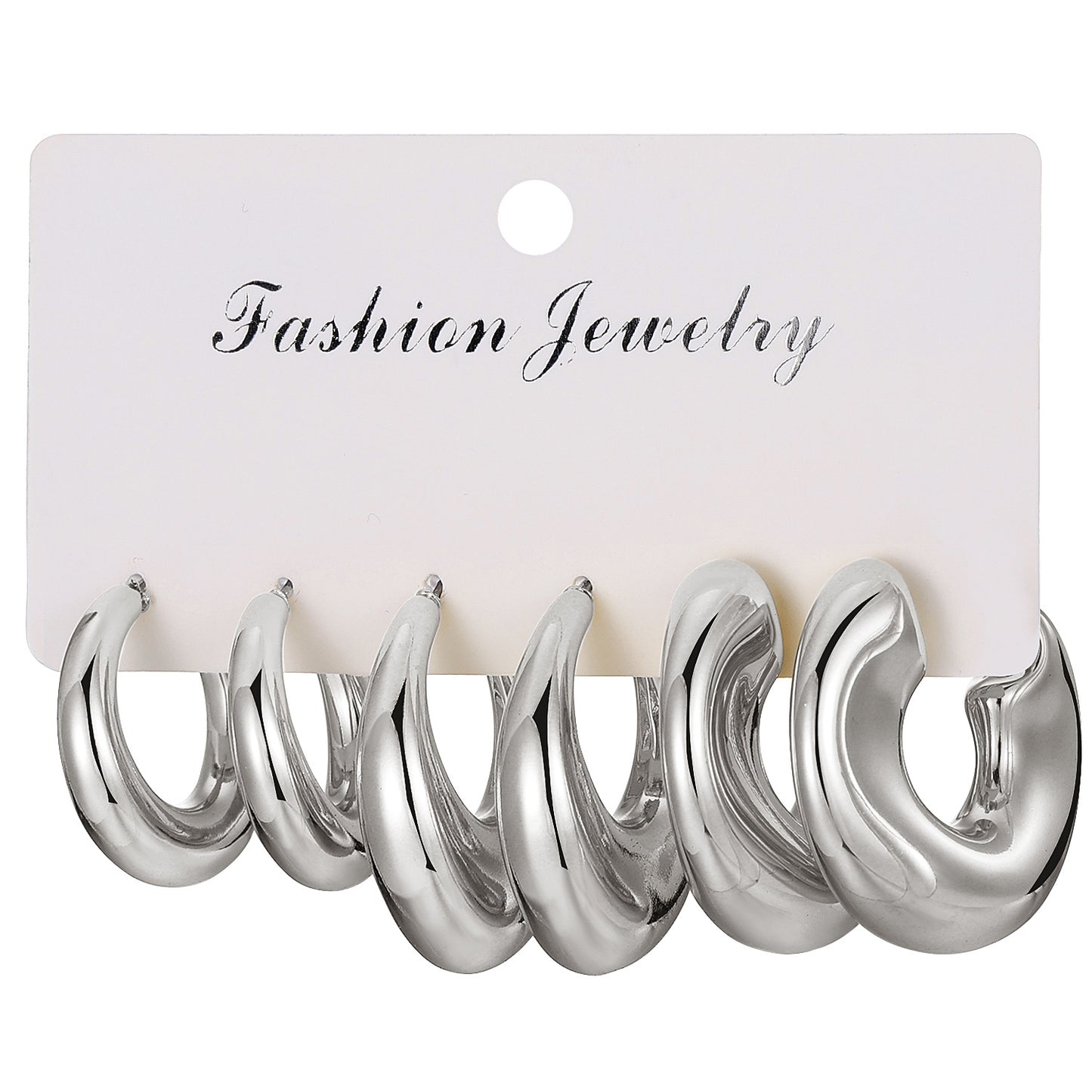 Type Irregular Card Set White Gold Color Earrings