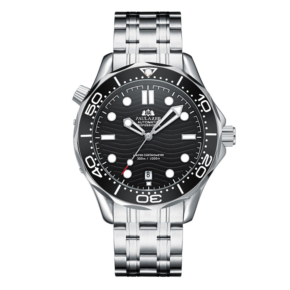 Men's Luminous Steel Strap Gold Watch Mechanical Watches