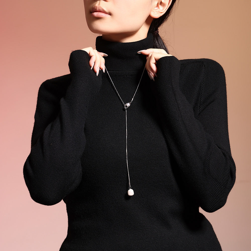 Women's Imitation Pearl Long Pull Sweater Chain Necklaces