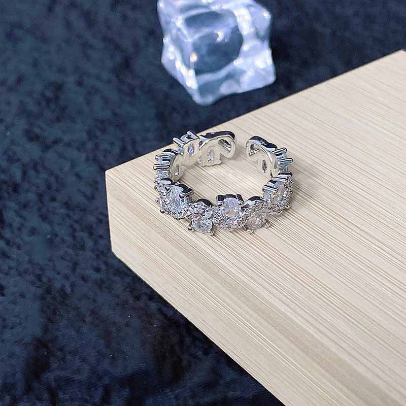 Luxury High-grade Temperament Colorful Crystals Open-end Zircon Rings