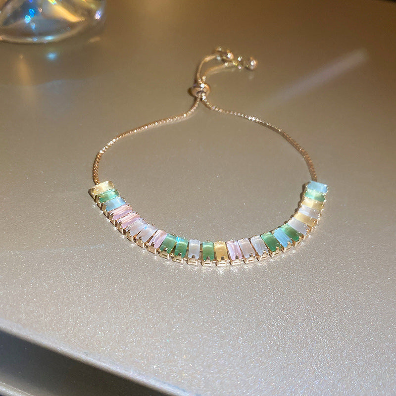 Women's Colorful Zircon Minority Simple Design Fashion Bracelets