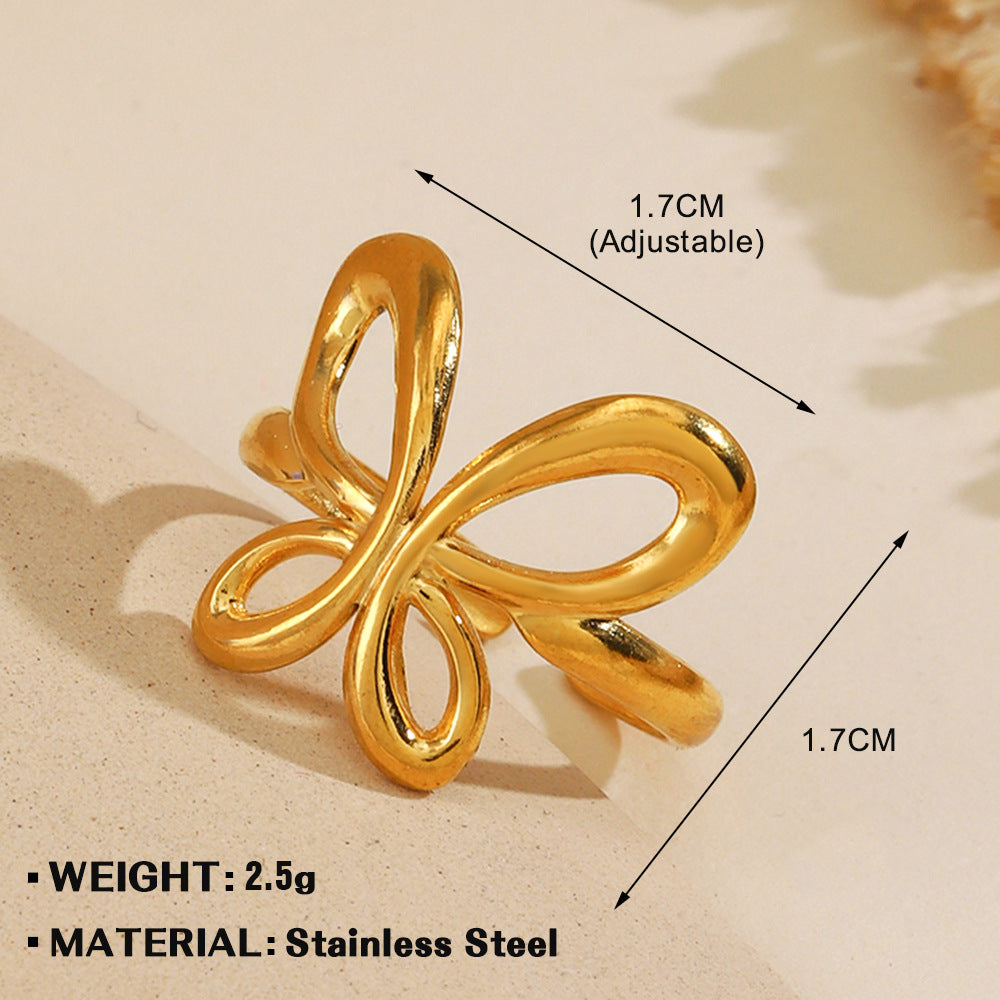 Women's Fashionable Elegant Stainless Steel Love Heart-shaped Rings