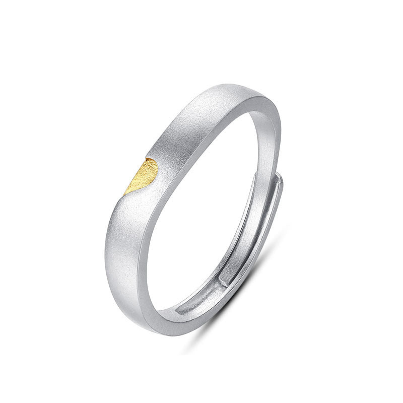 Heart-to-heart Couple Niche Irregular Frosted Love Rings