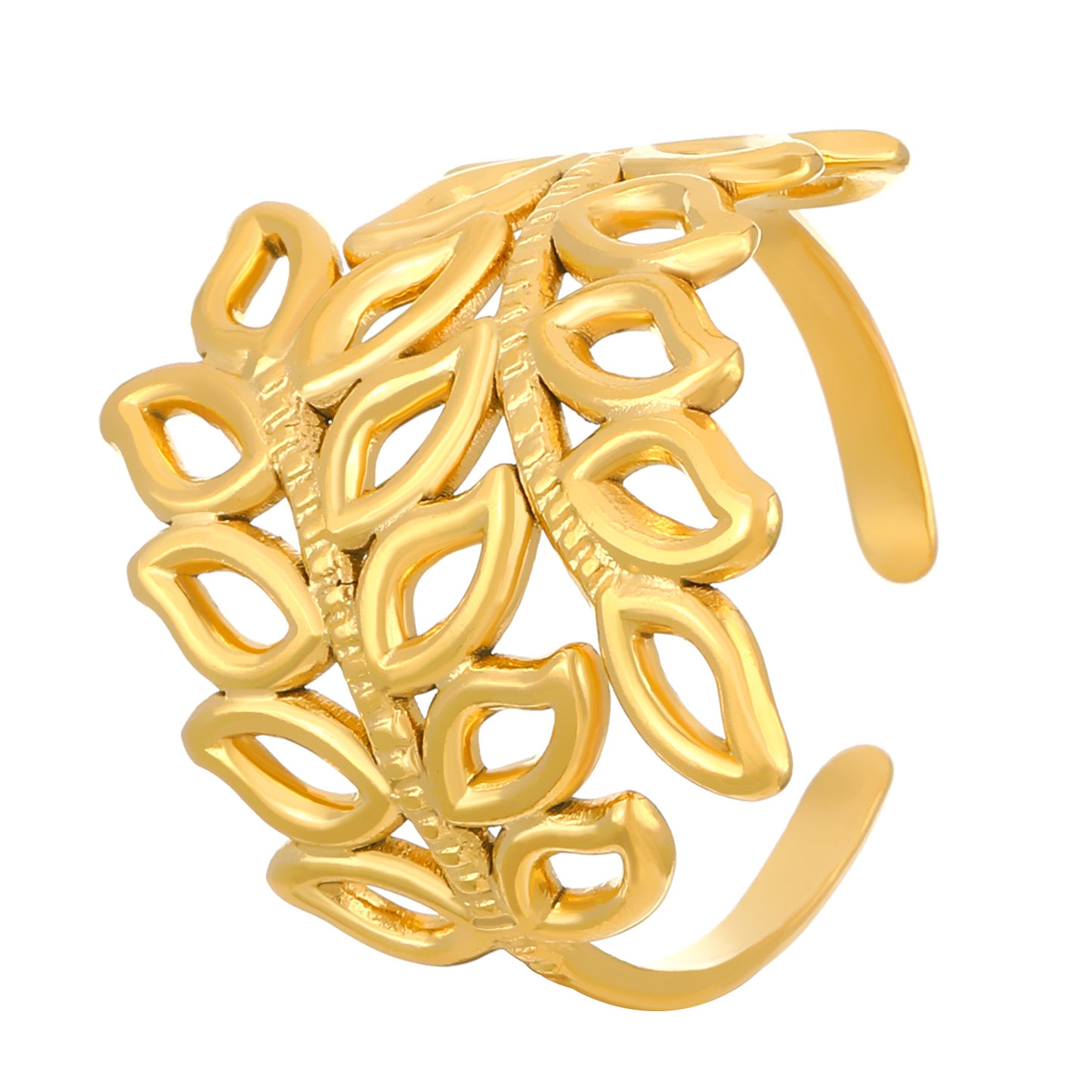Advanced Exaggerated Stainless Steel Female Flower Rings