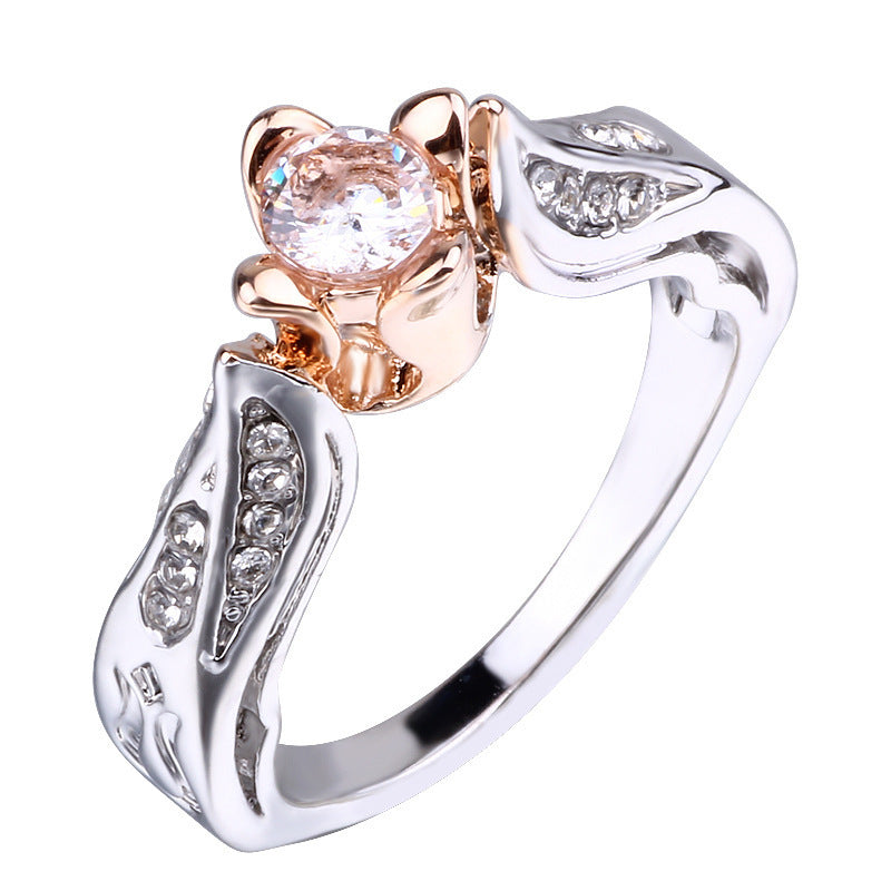 Women's Color Separation Artificial Diamond Party Wedding Rings
