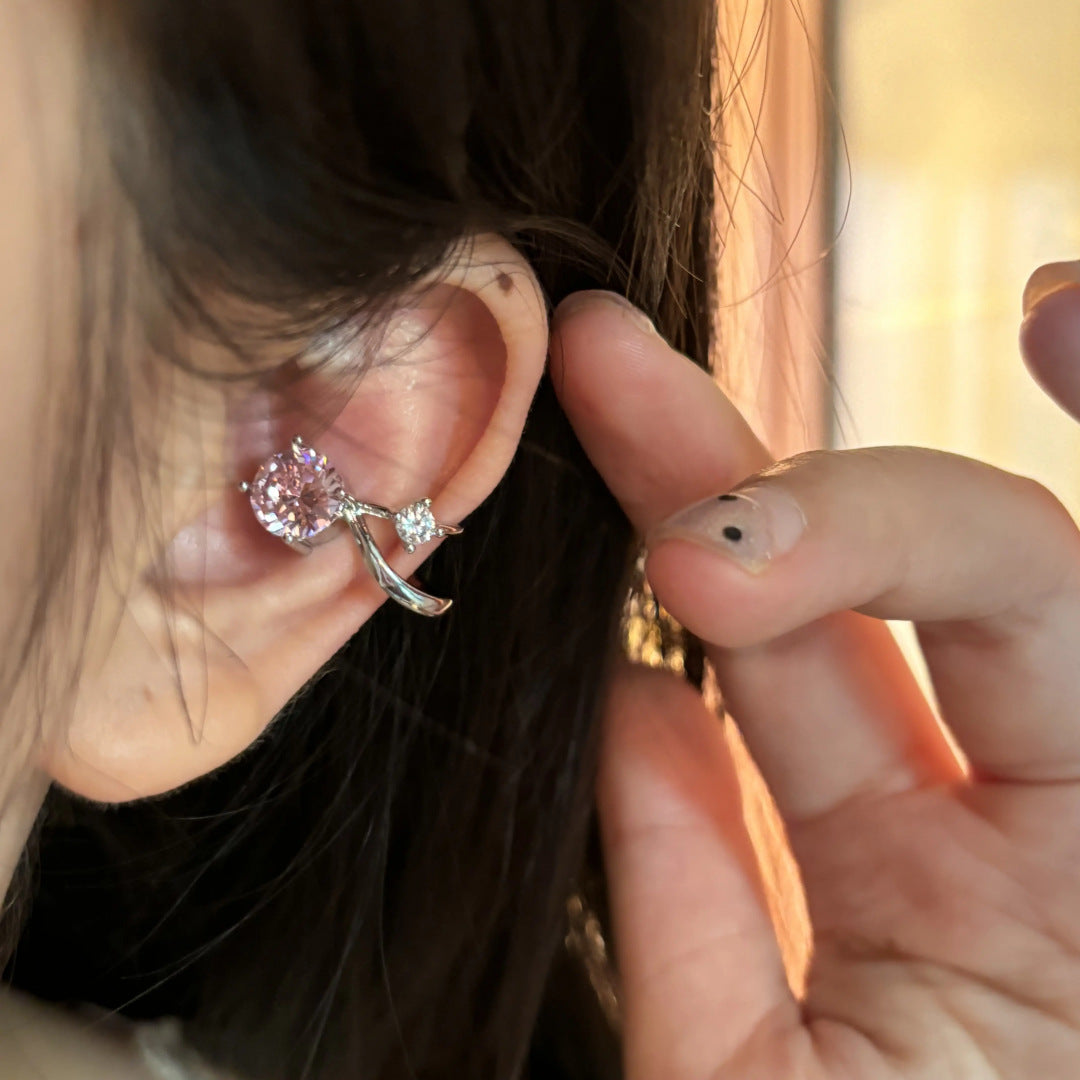 Women's Clip Without Pierced Niche Design Simple Zircon Earrings