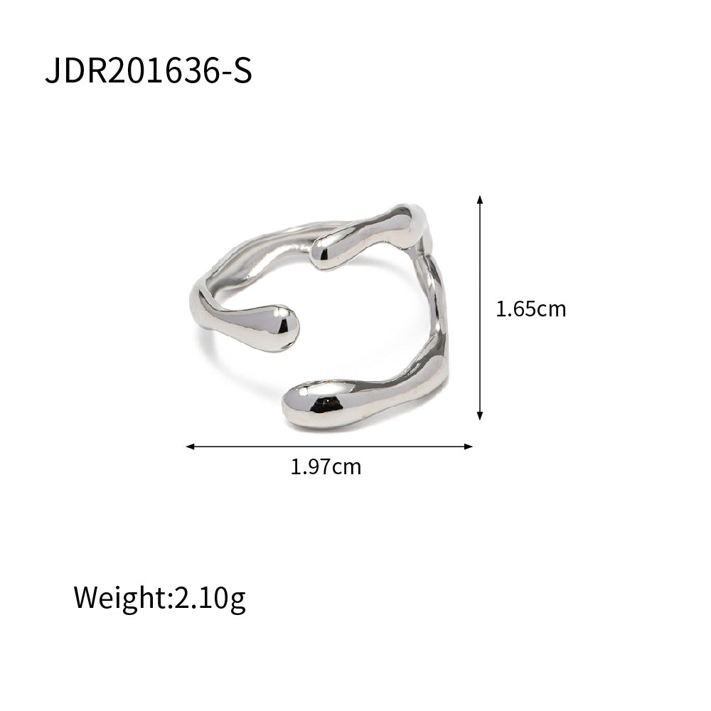 Stainless Steel Exaggerated Open Advanced Sense Rings