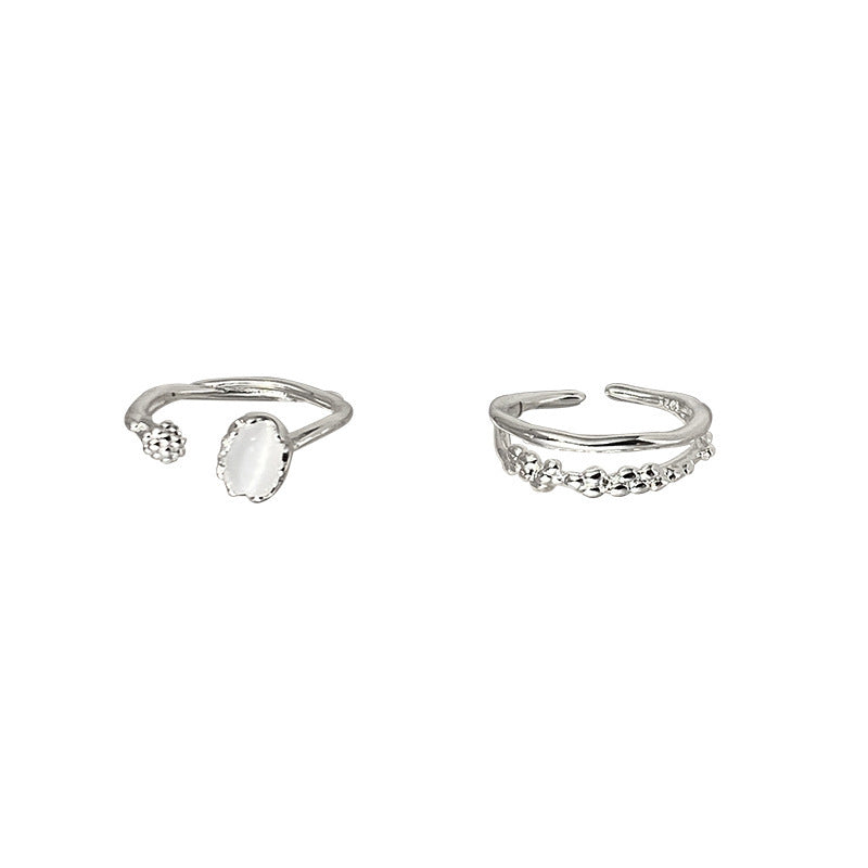 Exquisite Moonstone Simple Female Light Luxury Rings