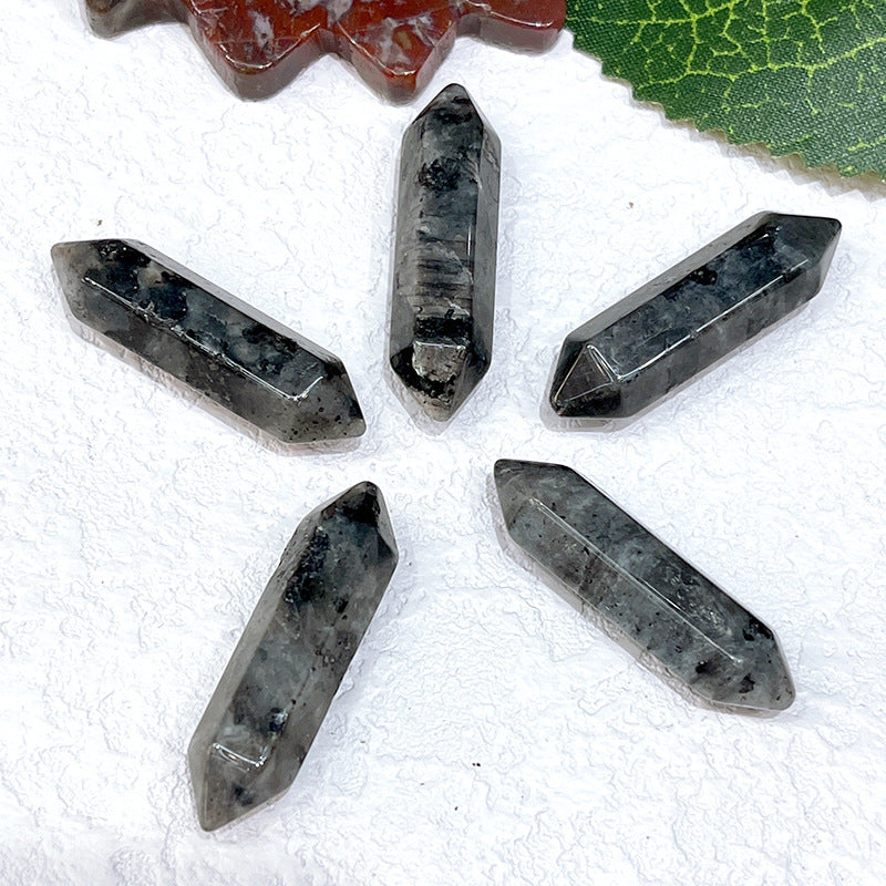 Stone Crystal Bullet Double Pointed Hexagon Prism Pendants