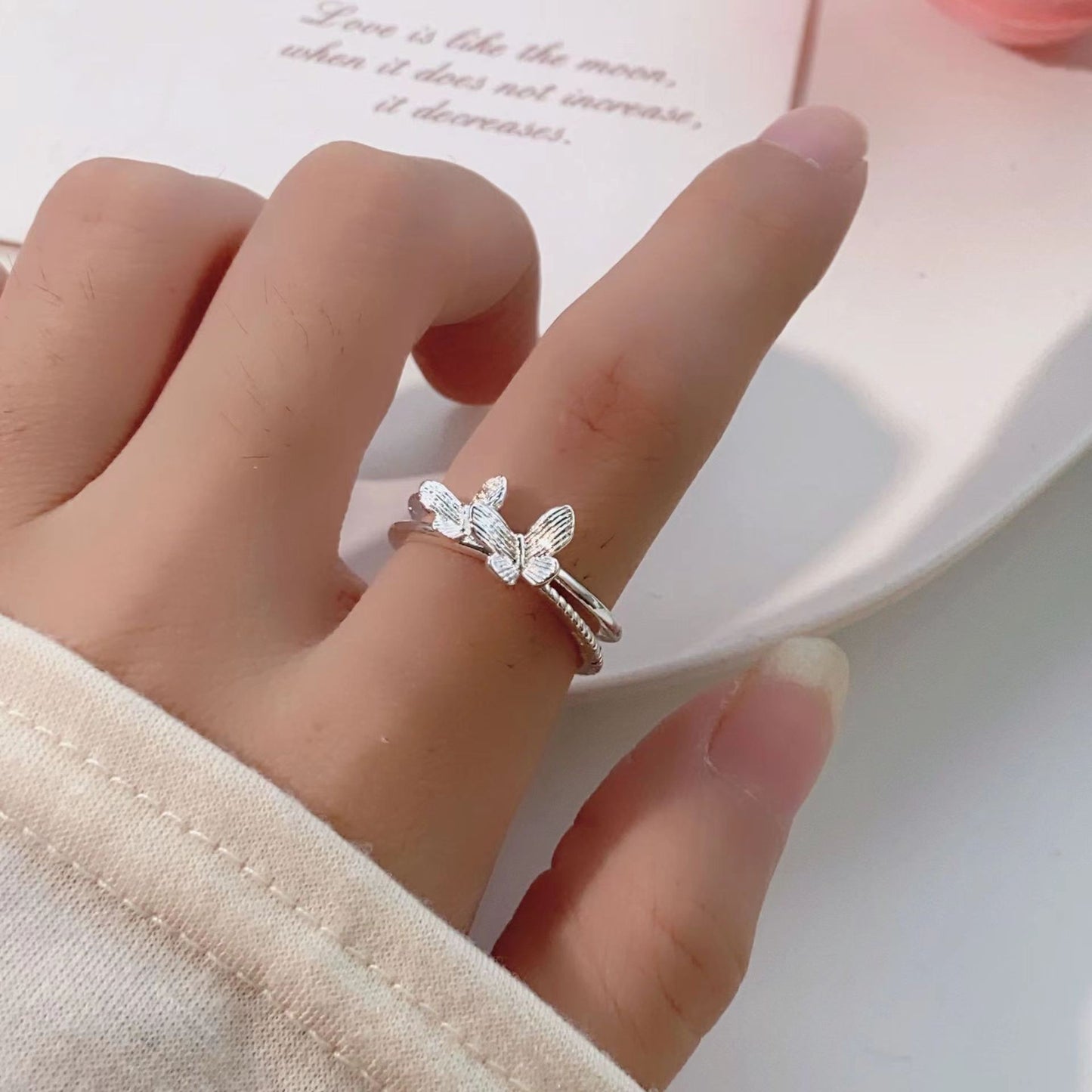 Elegant Gentle Stylish Opening Style Niche Index Finger Rings