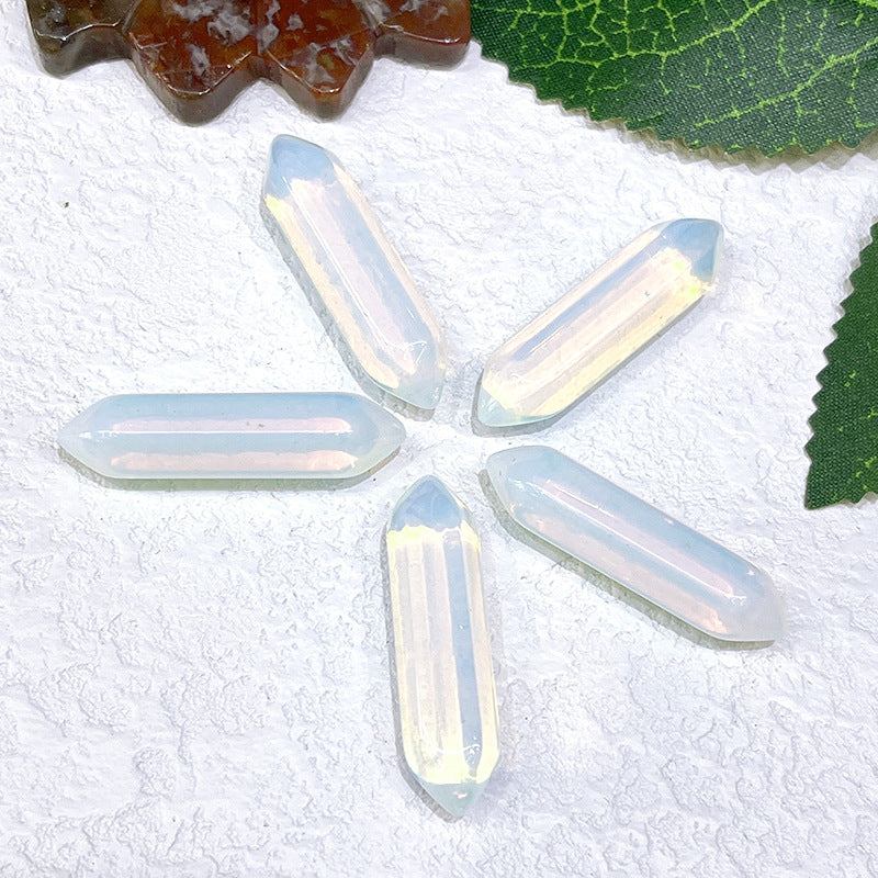 Stone Crystal Bullet Double Pointed Hexagon Prism Pendants