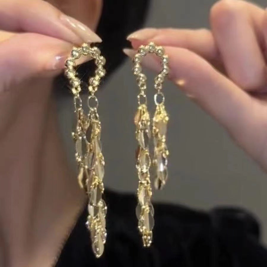 Female Retro Easy Matching Tassel Temperament Earrings