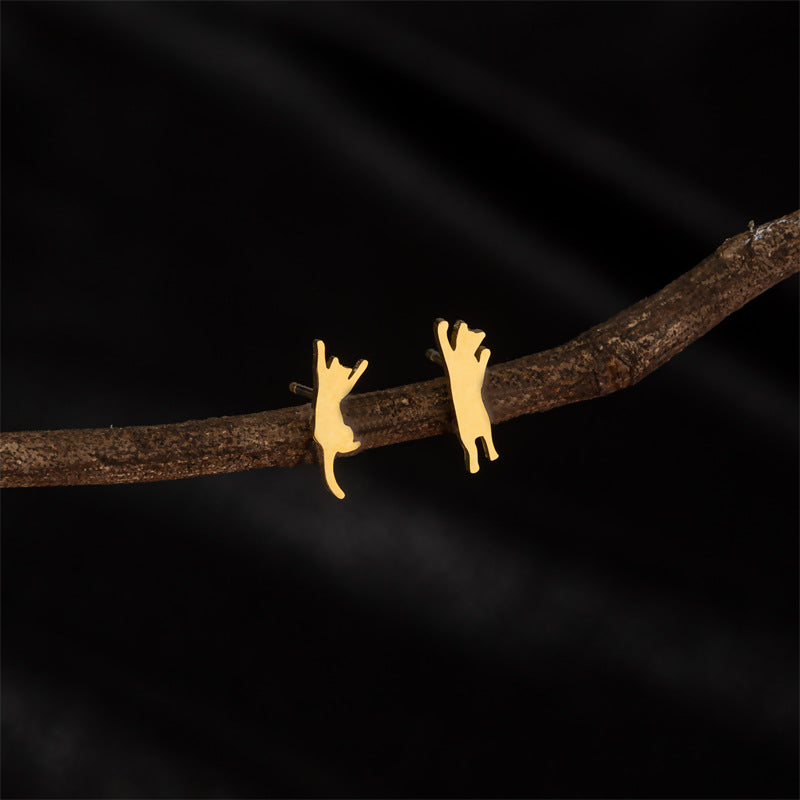 Stainless Steel Cute Simple Cartoon Animal Earrings