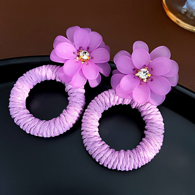 Rope Flower Summer Personalized Small Fresh Fashion Earrings