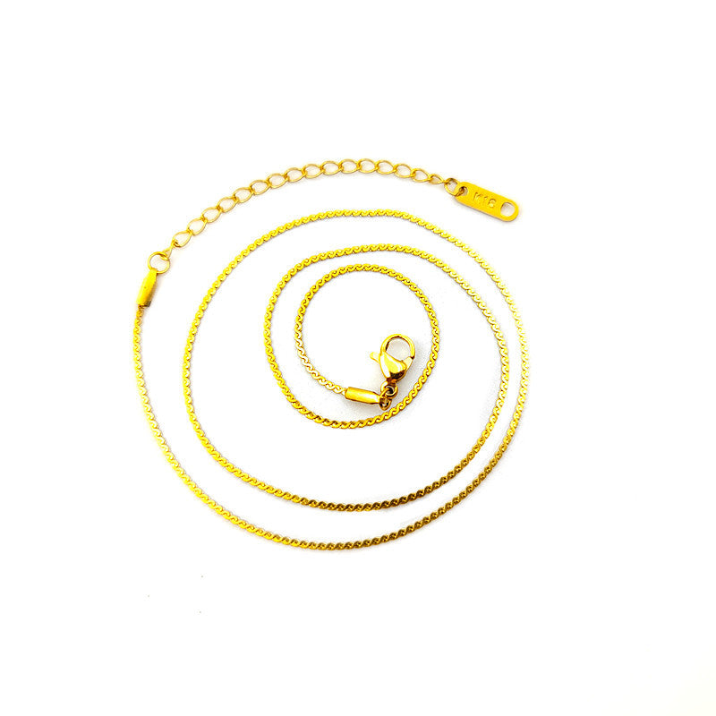 Women's Chain Exquisite Small Wheat Vacuum Gold Necklaces