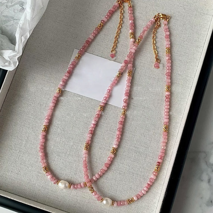 Crystal Stone Female Temperamental Minority Dopamine Necklaces