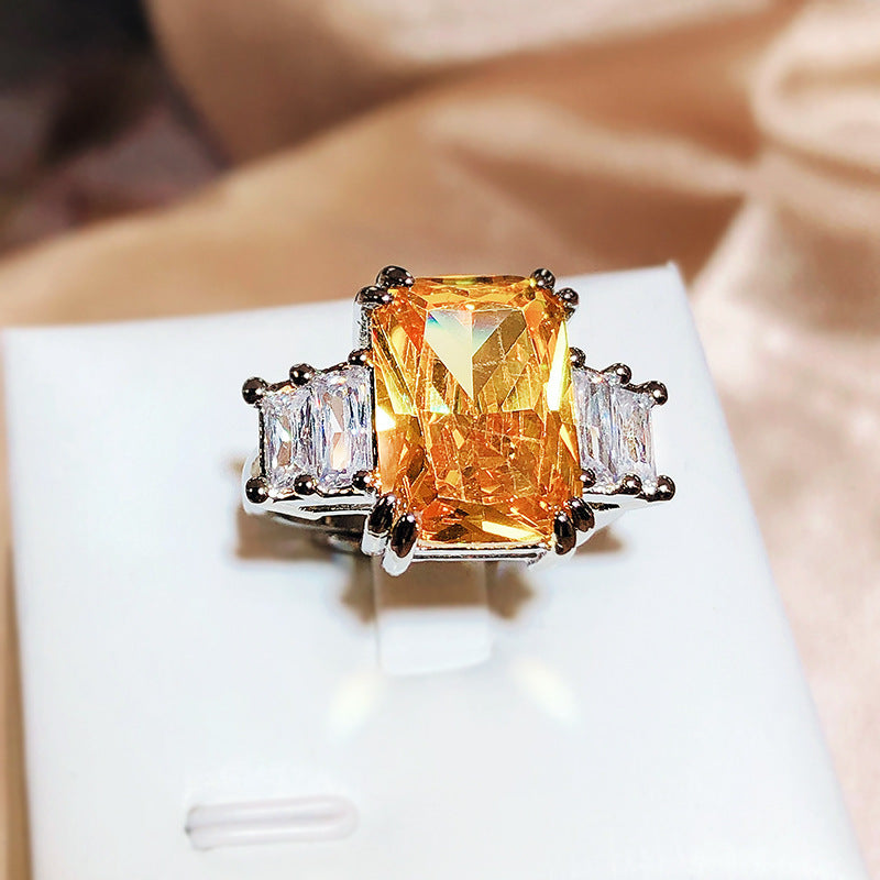 Overturn Stone Inlaid Powder Rhinestone Design Rings
