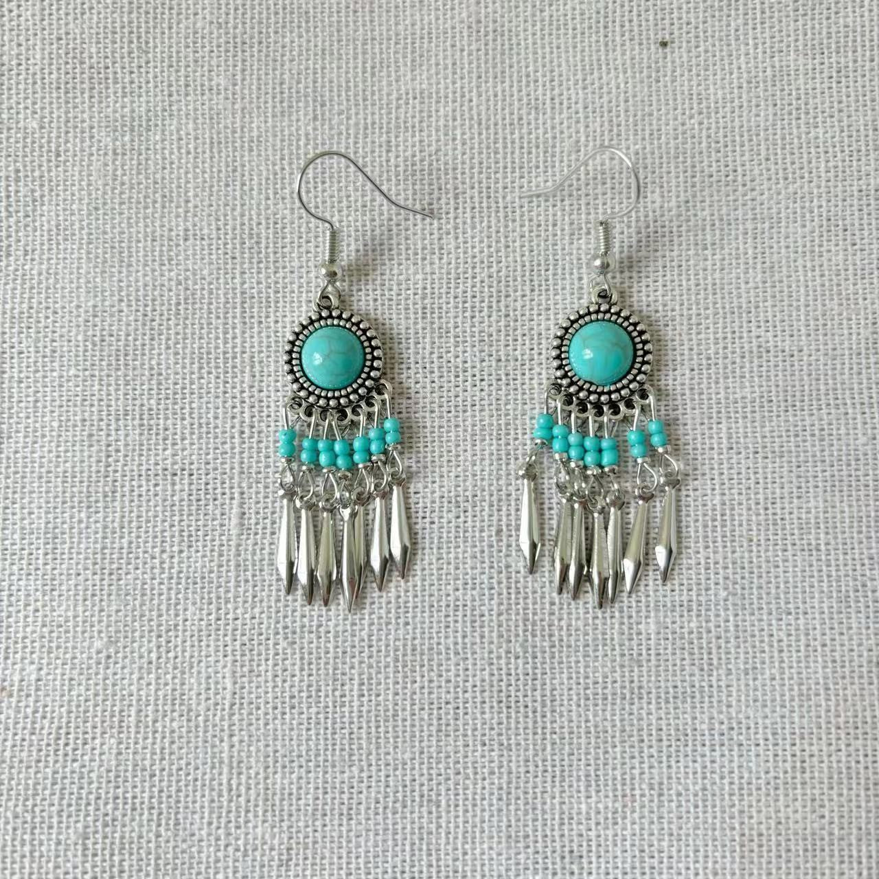 Temperament Personality Bohemian Small Ethnic Style Bead Tourist Earrings