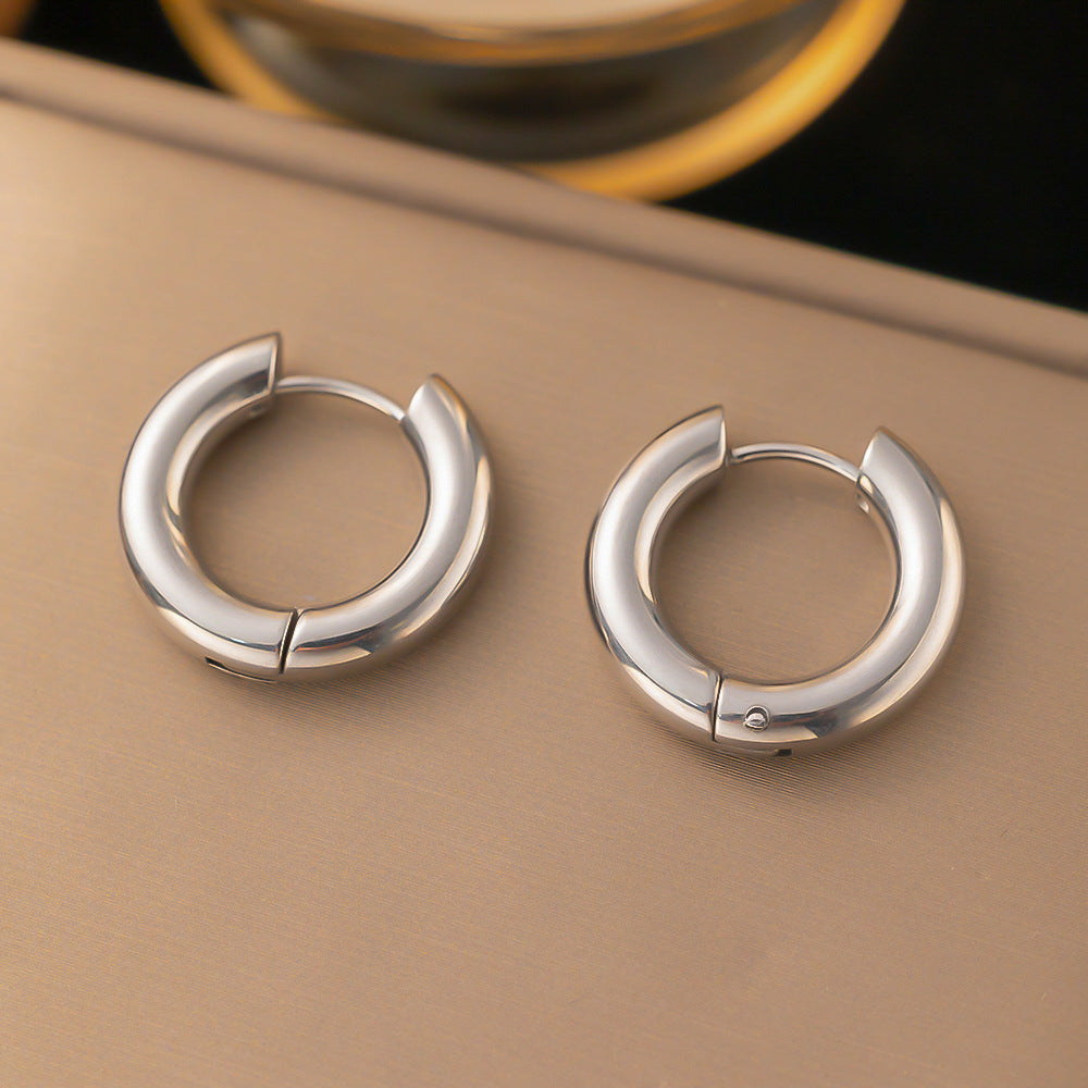 Women's Simple Popular Jewelry Stainless Steel Shaped Stitching Earrings