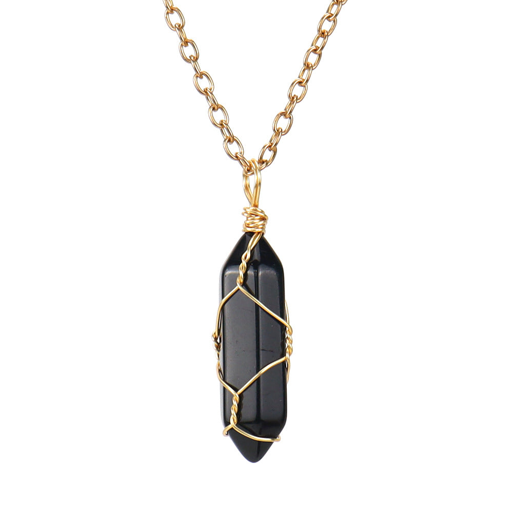 Handmade Winding Natural Stone Crystal Agate Necklaces