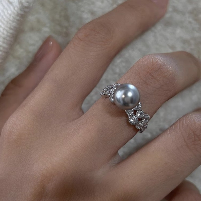 Imitation Pearl Female Affordable Luxury Fashion Cold Rings