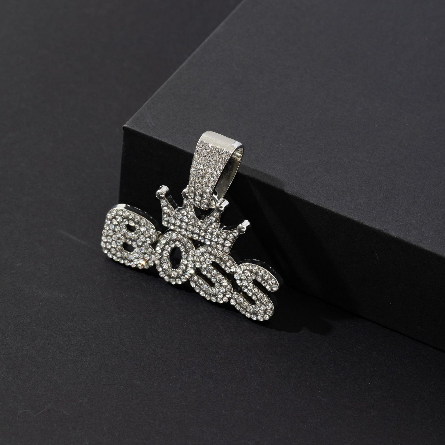 Men's Splendid Diamond Crown Letters Cuban Link Pendants