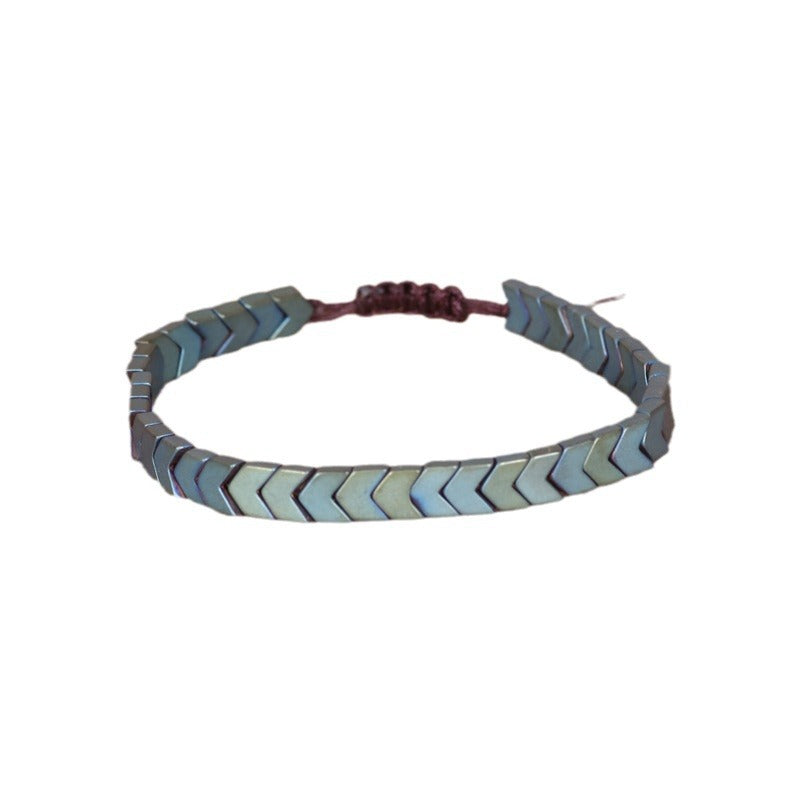 Men's Color Gall Stone Arrow Punk Hand-woven Bracelets