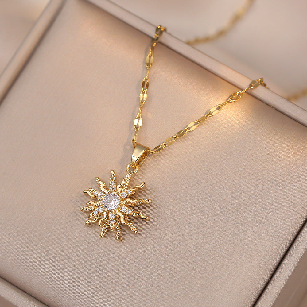 Women's Steel Sun Ball Retro Affordable Luxury Elegant Necklaces