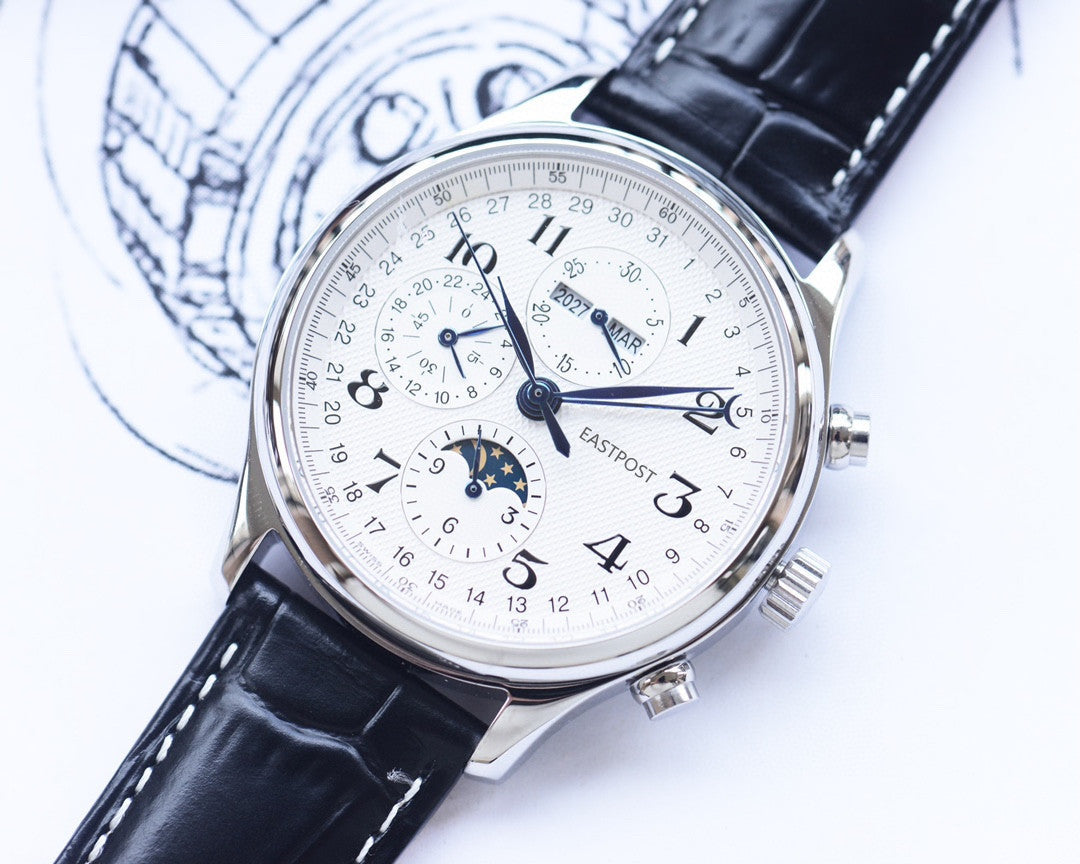 Men's Famous Master Moon Phase Stainless Steel Mechanical Watches