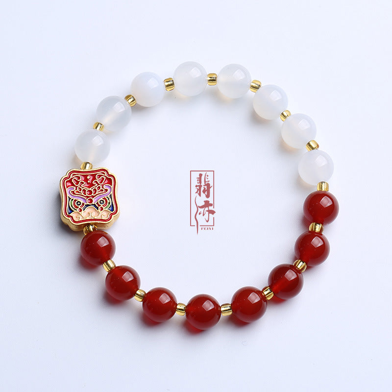 Broadcast Natural Red Agate Female Blessing Bracelets
