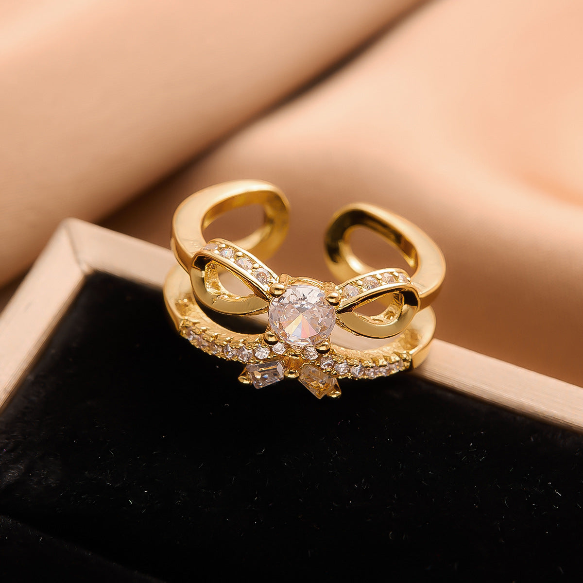 Real Gold Plated Copper Female Niche Rings