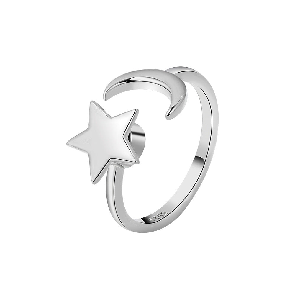 Female Opening Rotatable Adjustable Star Moon Rings