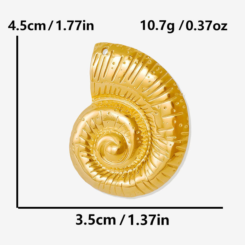 Stainless Steel Conch Irregular Vortex Stripe Pendants