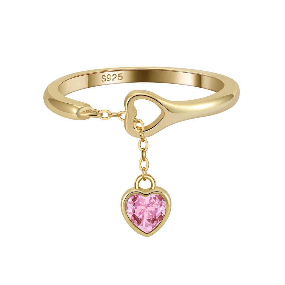Sier Colorful Zircon Fashion Flower Sweet Rings