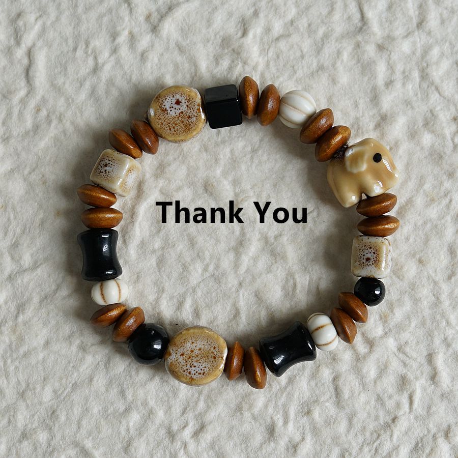 Ceramic Ornament Sweet Elephant Series Artistic High Bracelets
