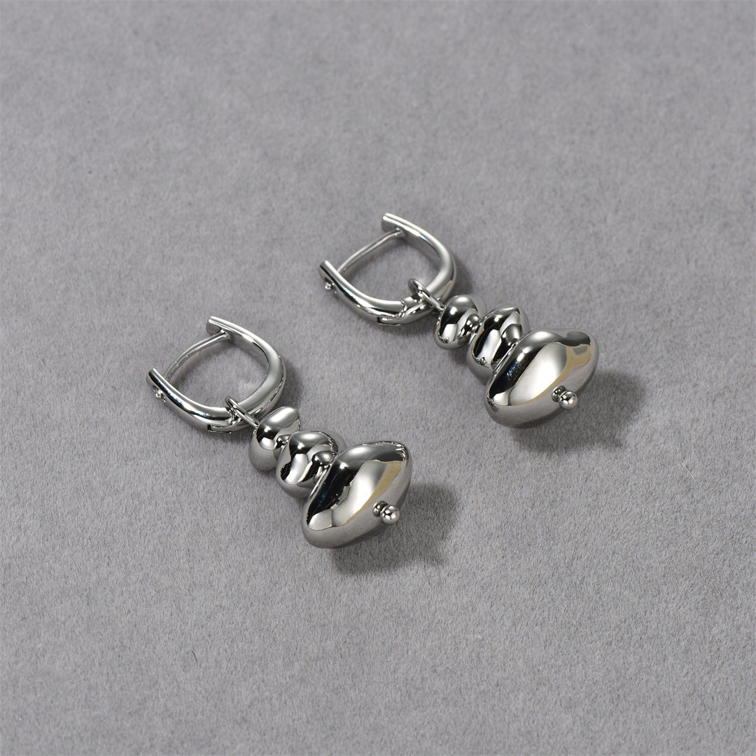 Women's Exquisite Elegant Stacked Stone Gold Sier Earrings