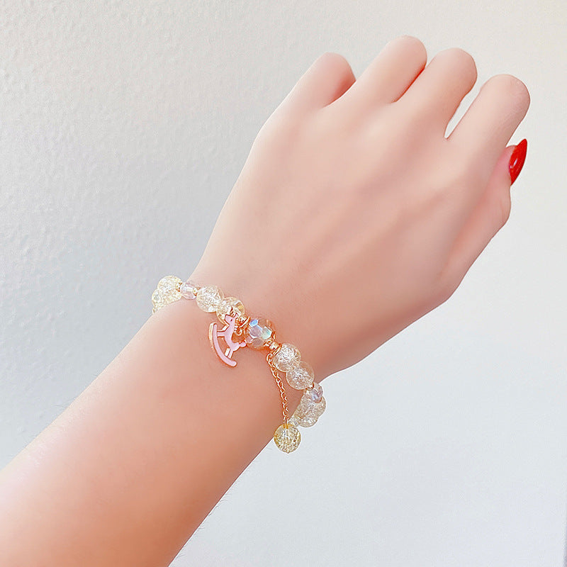 Hand Beading Glass Cute Princess Cartoon Bracelets