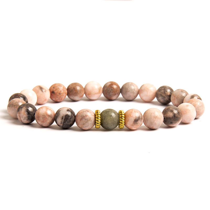 Stone Two-tone Pink Zebra Eye Glitter Bracelets