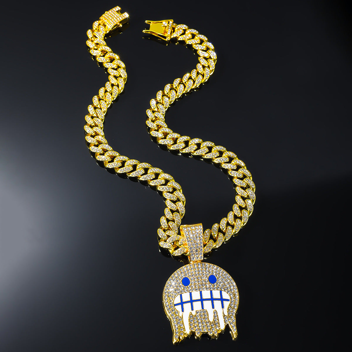 Men's Ice Face Expression Cuban Link Chain Pendants