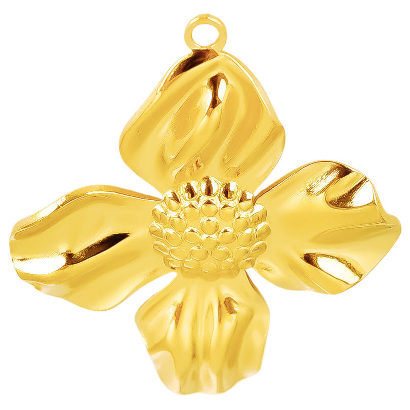 Stainless Steel Fashion Flower Parts Versatile Pendants
