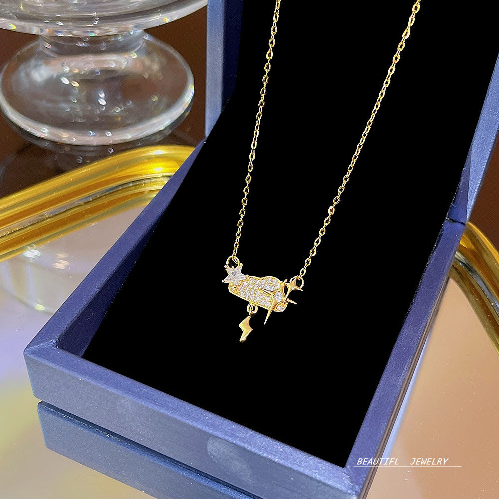 Women's Bow Zircon Clavicle Chain Titanium Steel Necklaces