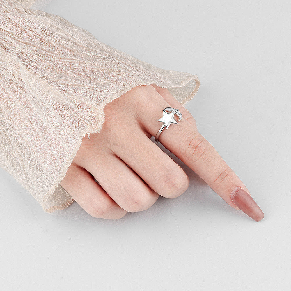Female Opening Rotatable Adjustable Star Moon Rings