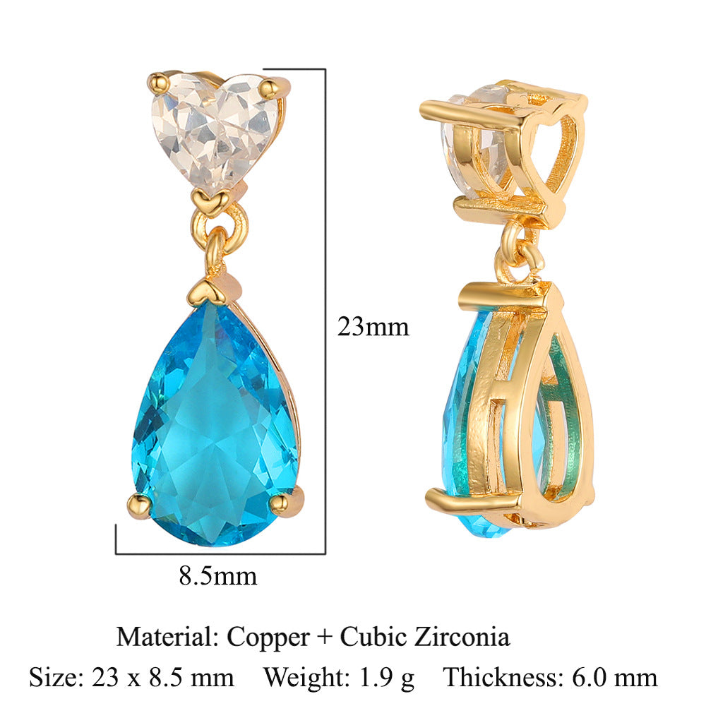 Cut Zircon Vintage Water Drop Oval Necklaces