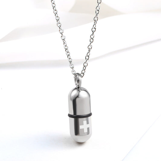 Titanium Pill Capsule Detachable Perfume Bottle Cinerary Pendants