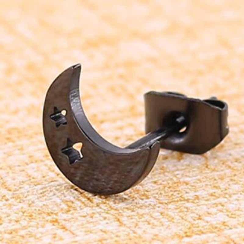 Star Moon Geometric Hollow Stars Simple Earrings