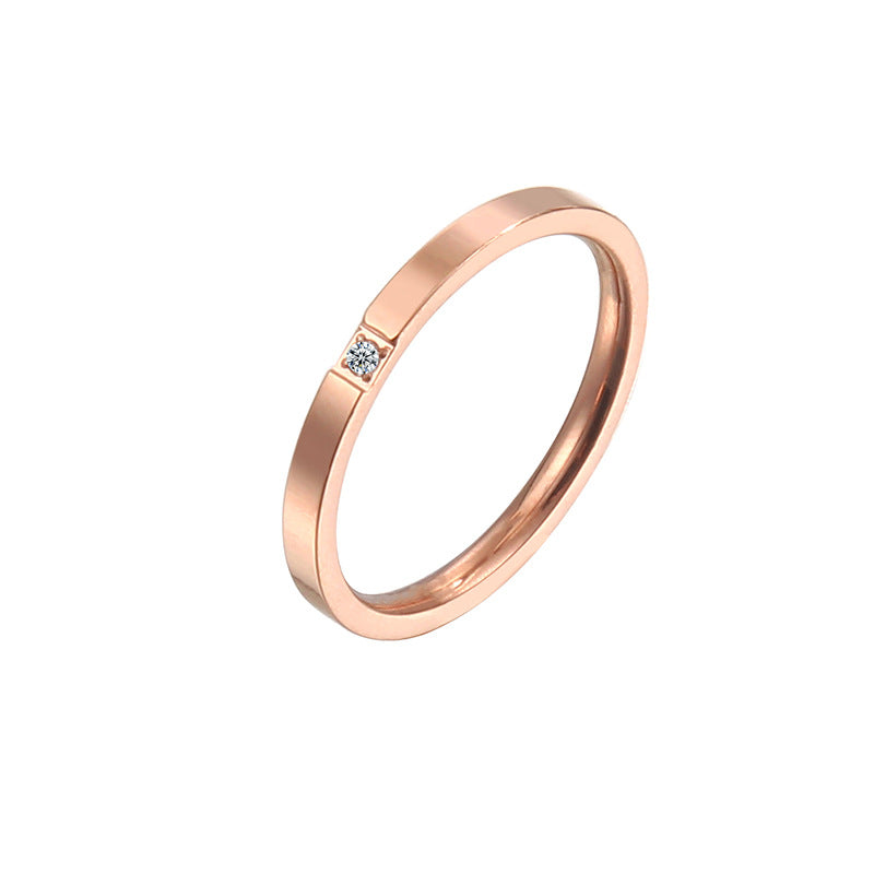 Women's Rose Gold Micro Inlaid With Diamond Rings