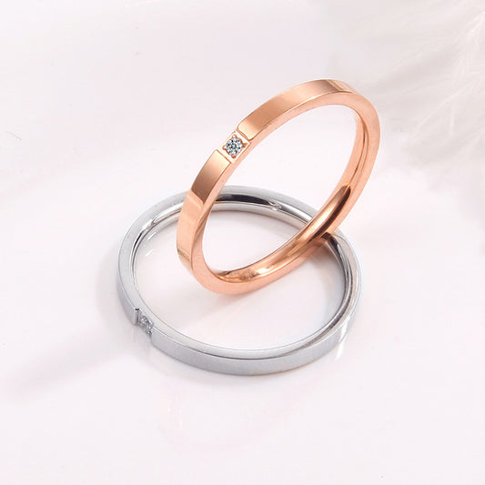 Women's Rose Gold Micro Inlaid With Diamond Rings